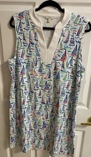 Talbots Petite X-Large Dress Sailboat Design Cotton Stretch Brand New With Tags