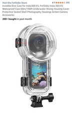 Invisible Dive Case for Insta360 X5, FotStdio Waterproof Case 196ft Underwater