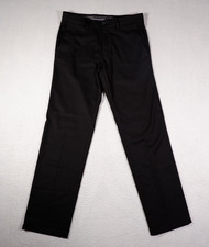 Haggar Men's Dress Pants Cool 18 Pro Black Straight 32x32 Flat Front