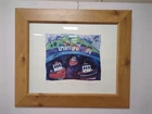 Louise Fox Signed Sea Side Village Framed Limited Edition Art Print 1999 26/250
