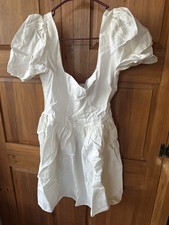 ASOS DESIGN White Linen Puff Sleeve Mini Dress Women’s US 6 NWT