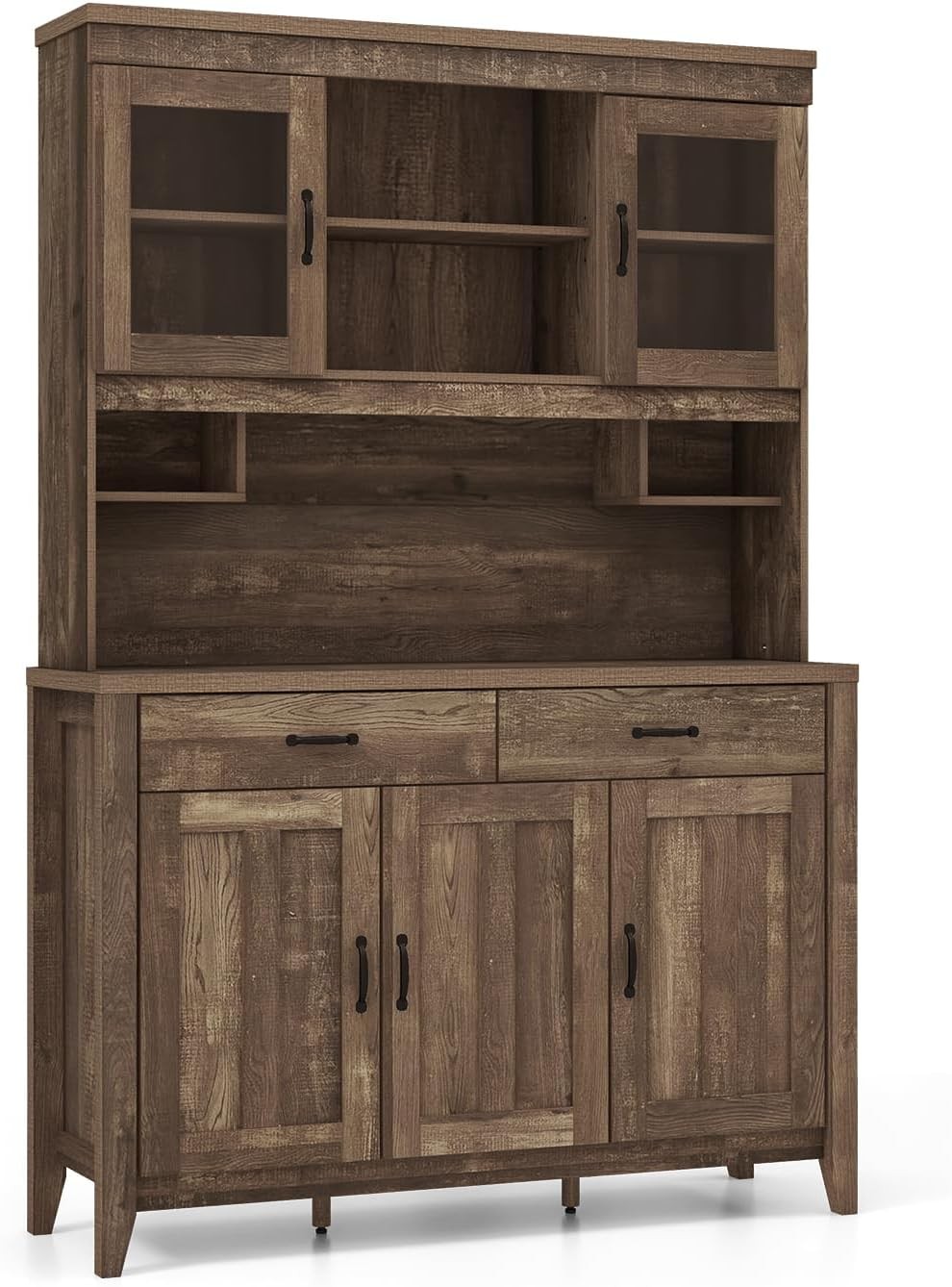 Pantry Cabinet, Farmhouse 78.5” Tall Storage Cabinet w/Countertop