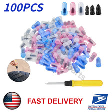 100Pcs Tire Repair Rubber Nails Tyre Puncture Repair Screws Kit w/ Screwdriver