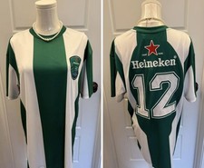 Heineken Short Sleeve Shirt Green White  #12 Women XL UEFA Champions League