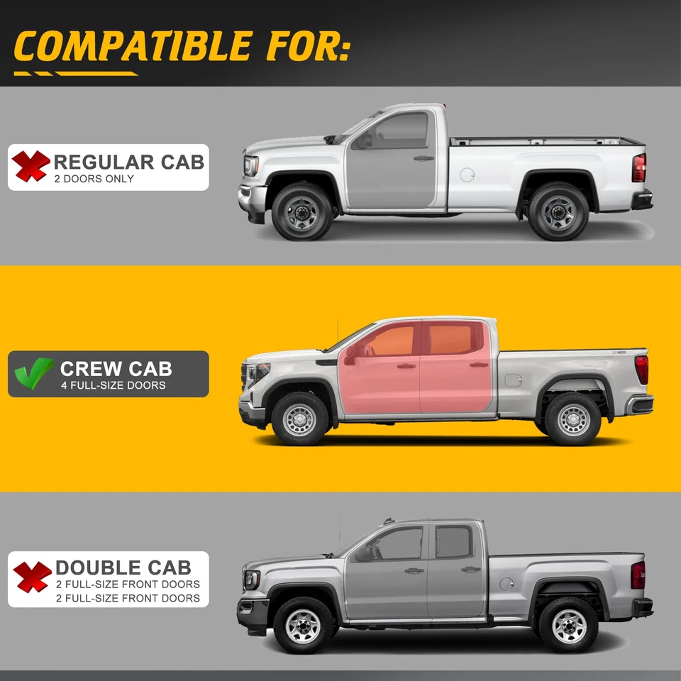 Running Boards Fit for 2020-2025 Chevrolet Silverado/GMC Sierra 2500 HD 3500 HD Foto 3 de 4