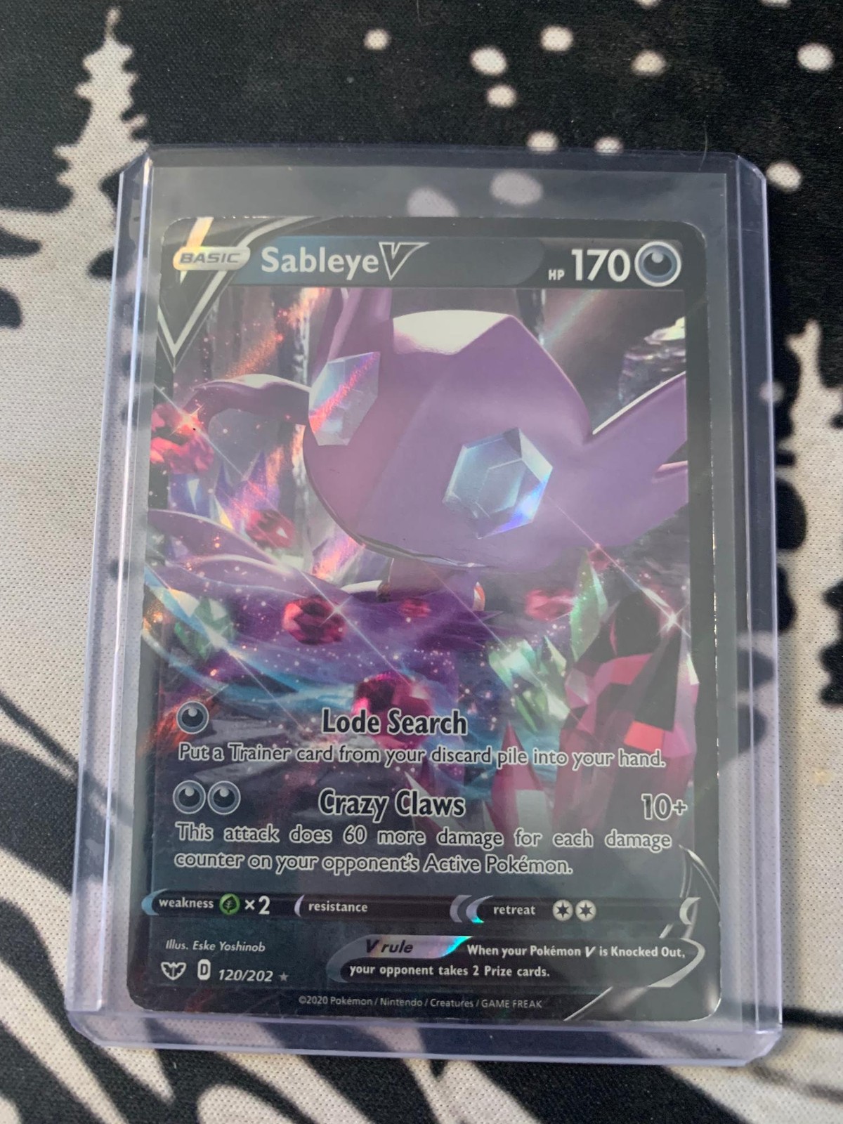 Sableye V 120/202 Holo Rare V Sword & Shield Pokemon NM