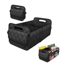 Car Trunk Organizer, Multi-Compartment Auto Trunk Storing Bag with Black