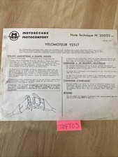 note technique 1972 Motobécane Motoconfort 125 LT Volant magnétique embrayage