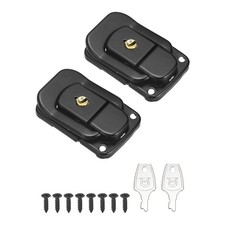 2Pcs Suitcase Lock Hasp with Screw and Key Metal Toggle Catch Latch, Black