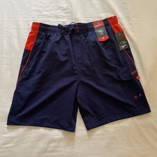 Speedo Swim Trunks Shorts size XXL Mens Blue with Orange Trim