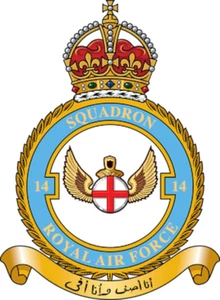 No. 14 Squadron RAF badge patch Self Adhesive Vinyl Sticker
