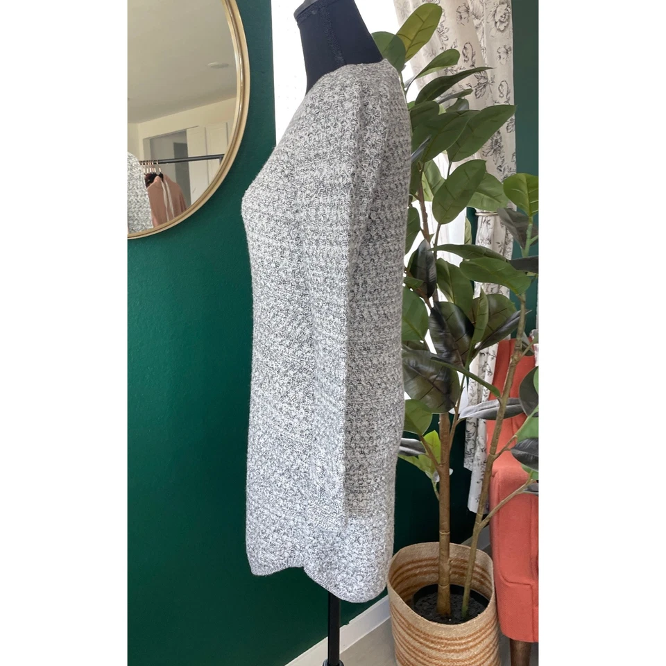 Ann Taylor Loft Sweater Dress Womens S Gray Marled Knit Long Sleeve Cozy Casual - Image 3 of 4