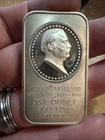 Grover Cleveland 1 oz Madison Mint .999 Silver Bar Presidential Cameos Vintage