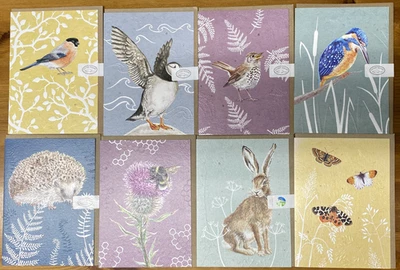 QUAYSIDE CARDS / OTTER HOUSE Wholesale Job Lot Greetings Cards RSPB In the Wild x 32 (8 Designs 4 of Each)