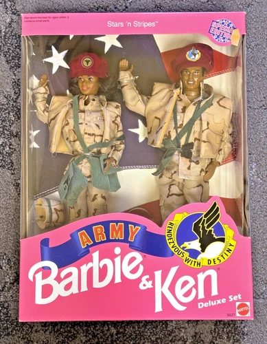 ARMY BARBIE & KEN DELUXE SET #5627 MATTEL 1992 Vintage NRFP
