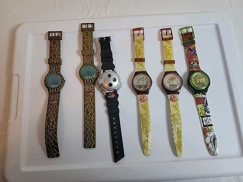 6 Vintage Jurassic Park The Lost World 1997 Watches Untested Parts/Repair