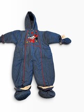 Vintage 90s Disney baby mickey co. Minnie Mouse denim blue baby snowsuit 18m