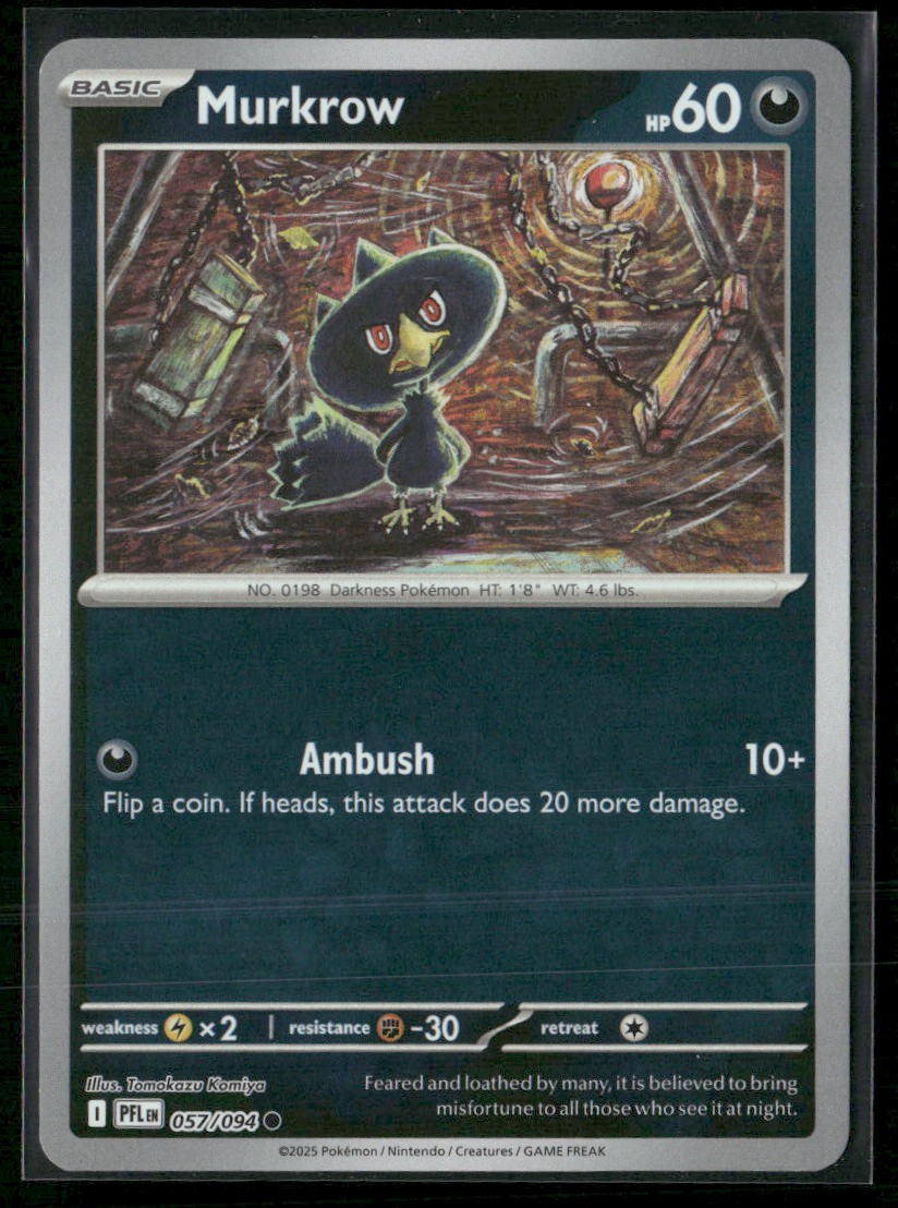 Murkrow ME02: Phantasmal Flames 057/094 Reverse Holo NM