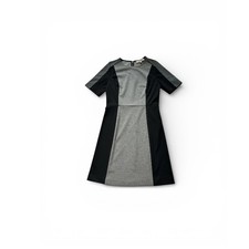 LOFT Women’s Colorblock Sheath Dress Gray Black Short Sleeve Work Office