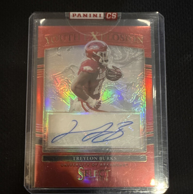 Panini 2022 Select Draft Picks Treylon Burks Arkansas Youth Explosion Auto Prizm