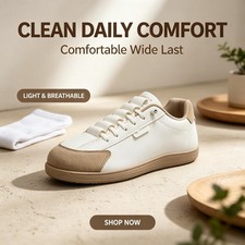 Wide Toe Casual Shoes Men's Comfort Flat Sports Shoes Athletic Shoes Sneakers