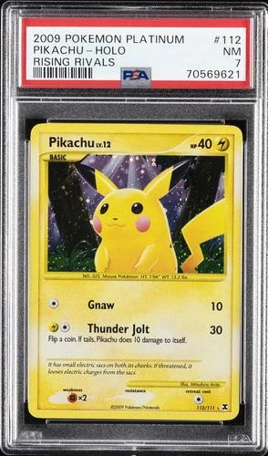 2009 POKEMON PLATINUM RISING RIVALS #112 PIKACHU-HOLO PSA 7