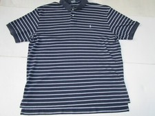 Polo Ralph Lauren Shirt Adult XL Blue White Striped Short Sleeve Casual Golf Men