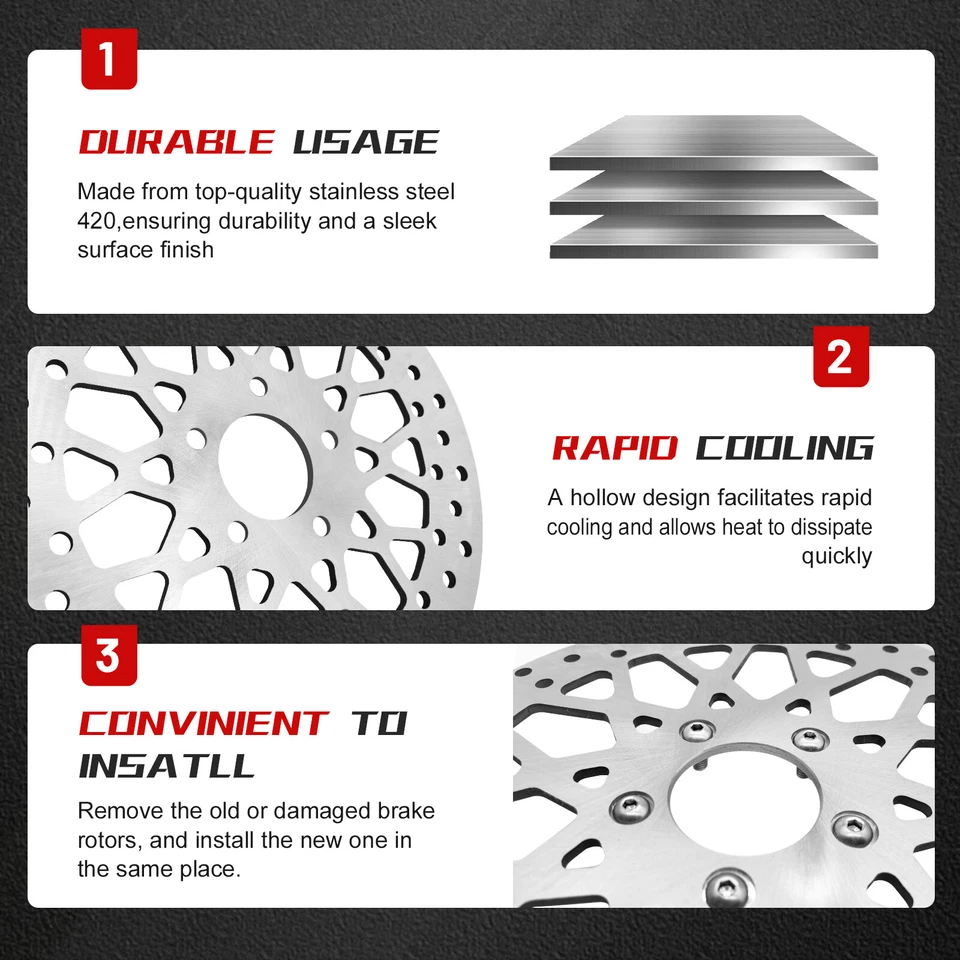 11.8''×0.27'' Rear Brake Rotor for Harley Electra Glide/Road Glide/Street Glide Foto 4 de 4