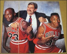 1991 Michael Jordan Scottie Pippen Phil Jackson Photo Chicago Bulls NBA Champs