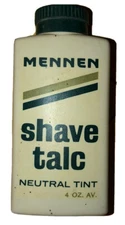 Mennen Shave Talc Neutral Tint 4 oz. (almost Nothing Left; Residue) 1960’s-70’s 