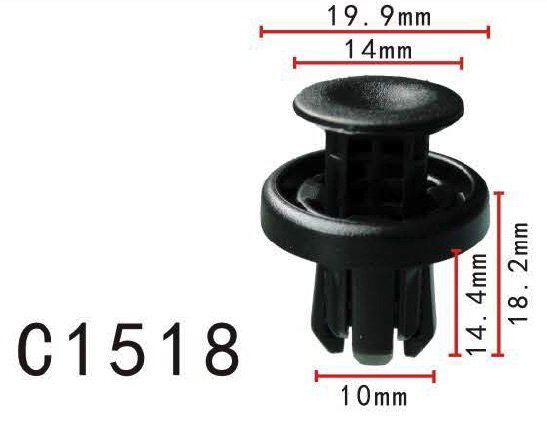 Motoforti 9mm X 20mm X 18mm Car Bumper Fender Fir Tree Clips Rivet 20pcs Long Lasting - View #2