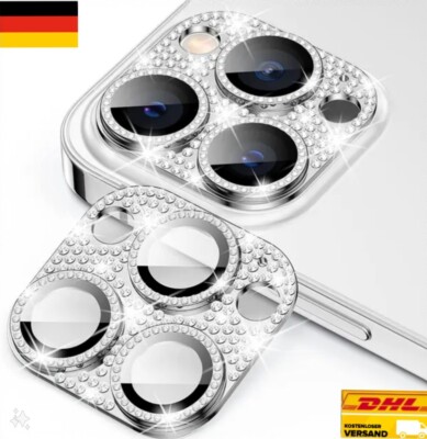 iPhone 15 Pro-15 ProMax Kamer Schutz Luxury Glitzer für Camera Protector Silber