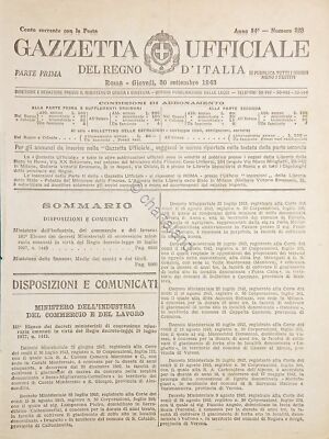 Official Journal of the Kingdom of Italy No. 228 - 1943 