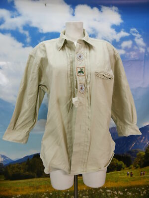 Size L costume shirt Picdor Country Man green with Edelweiss hunting motif shirt TH1982