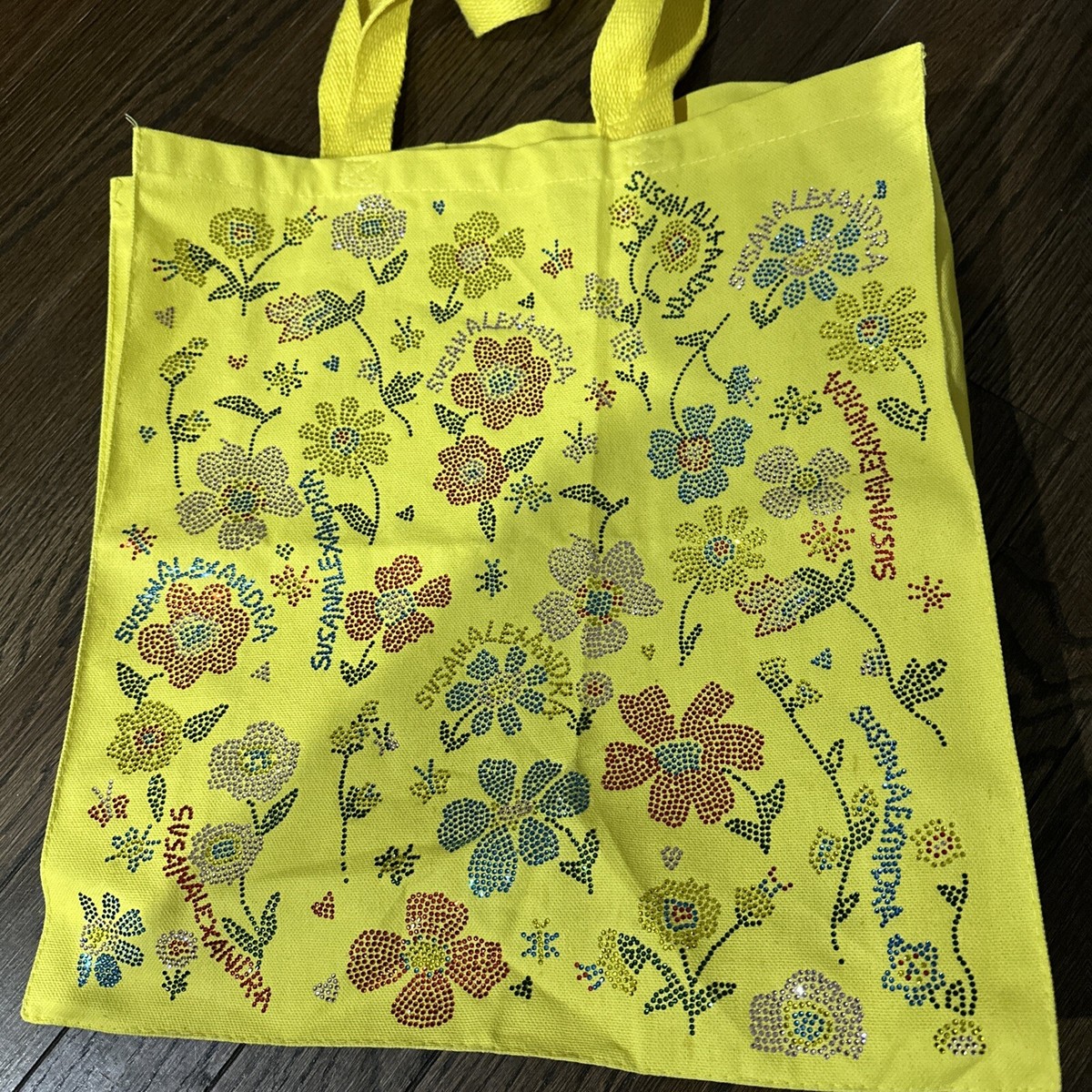 Susan Alexandra Tote In Acrilico Con Perline – Gialla – Nuova Con Etichette