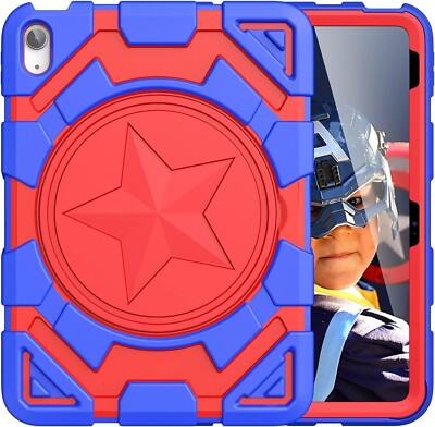 iPad 10.9'' 10th Gen Case TiMOVO Heavy Duty Protective for Kids Star Blue & Red