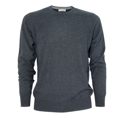 Pull Devernois Cachemire Laine Soie Cuir Gris/rose Taille M - Neuf Avec étiquettes