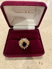 Camrose & Kross Jacqueline Jackie Kennedy JBK Blue and Gold ring 