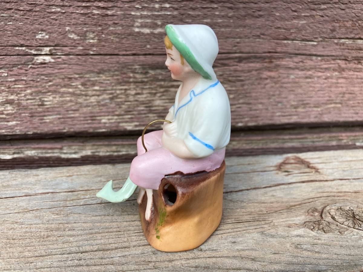 ANTIQUE GERMANY PORCELAIN BOY FISHING POLE #5837 SMALL FIGURINE | eBay