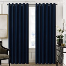 Pair Ready Made Thick Blackout Curtains Thermal Ring top Eyelet or Pencil Pleat