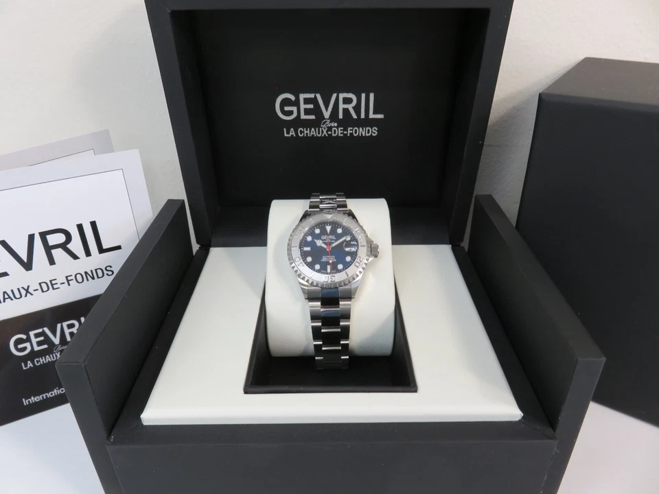 Gevril Men's 4751B Wall Street Swiss Automatic SW 200 Exhibition CaseBack Watch - image 3 of 4
