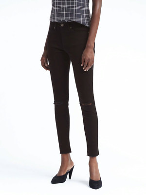BANANA REPUBLIC WOMEN'S ZERO GRAVITY BLACK SKINNY JEANS ORG $110 HOL17 S/874709