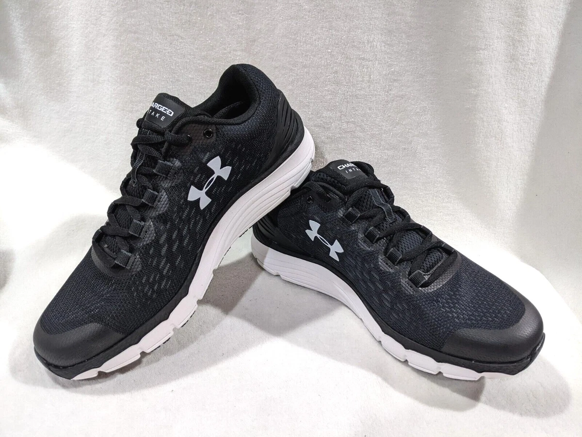 Under Armour UA Women s Charged Intake 4 Black White Sneakers Size 7 9.5 10 NWB