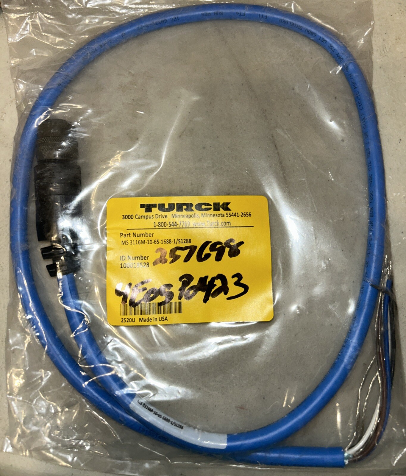 Turck Cable MS 3116M-10-6S-1688-1/S1288. New In Package! A3
