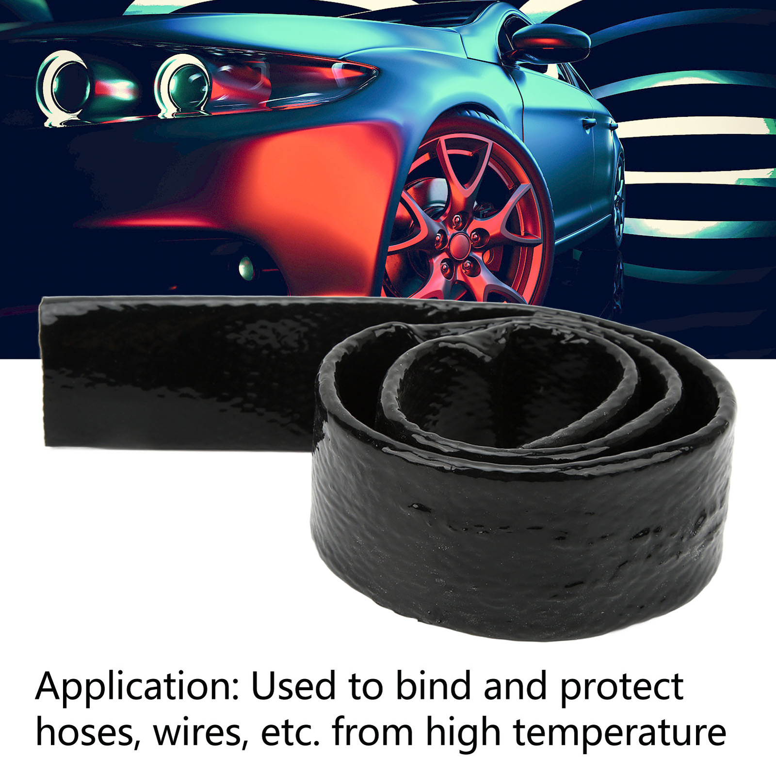 Hot 1m Fuel Hose Heat Shield Fiberglass Fire Proof Flexible For