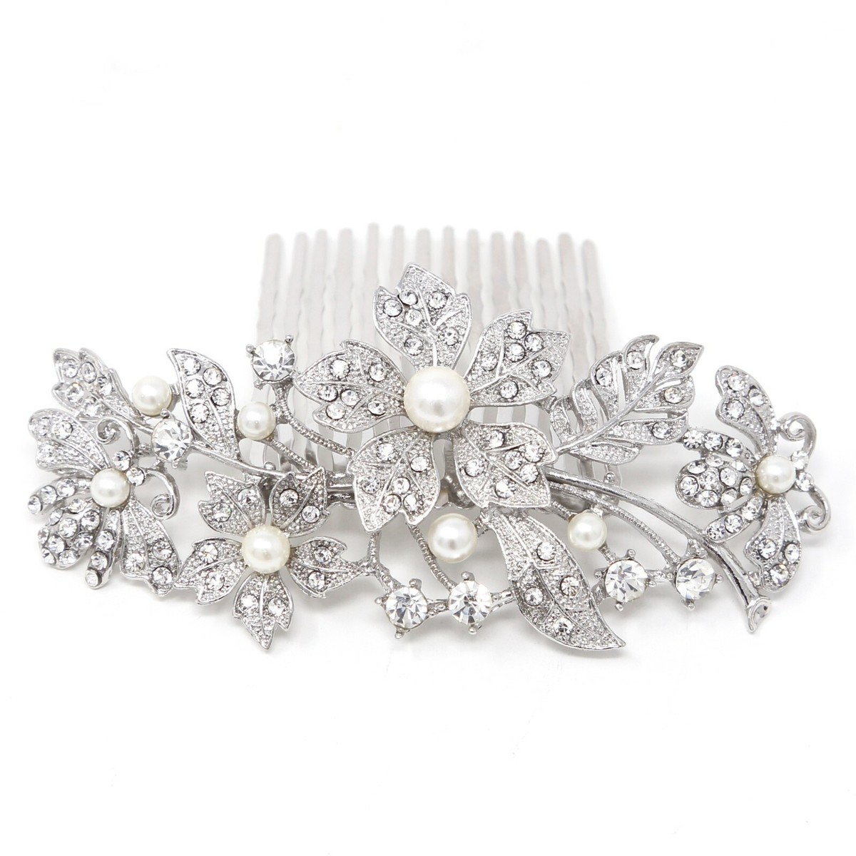 beautiful elegant wedding bridal hair comb Ivory Color pearl 