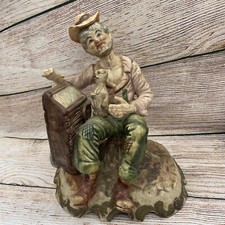 Capodimonte Figurine Old Man Sitting Down With Dog