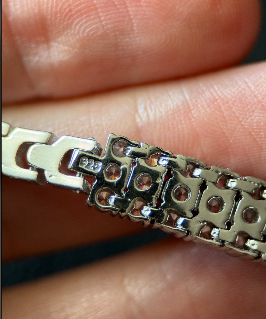 NEW 925 Sterling Silver Women's Quartz Watch - 3 Row CZ Tennis