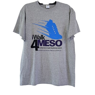 Gildan I Walk 4 Meso Womens Gray Casual Short Sleeve Heavy Cotton T-Shirt Size L