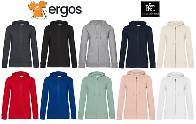 B&C Damen leichter Hoodie mit durchgehendem Reißverschluss aus Bio-Baumwolle BCWW36B